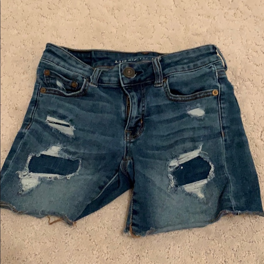 Denim ripped shorts